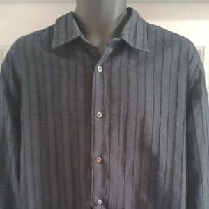 INC International Concepts Men's Black Striped Shirt